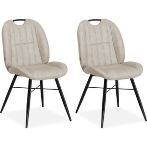 MX Sofa - Eetkamerstoel Shelton - Sand (set van 2 stoelen)