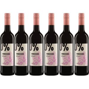 6 flessen Vinnocence Merlot 0% | Alcoholvrije rode wijn | Biologisch | Duitse wijn | Alcoholvrij