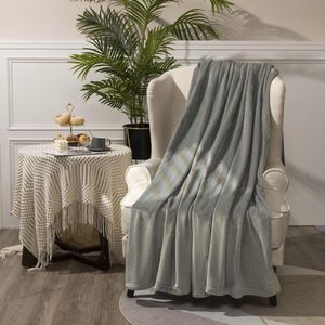 SHOP YOLO-fleece deken- 280 g/m²-bont bankovertrek-220 x 240 cm-flanel voor eenpersoonsbed-zacht en warm-Grijs