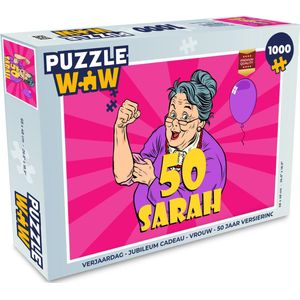 Puzzel Verjaardag - Jubileum cadeau - Vrouw - 50 Jaar versiering - Legpuzzel - Puzzel 1000 stukjes volwassenen
