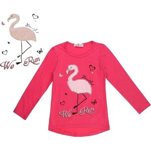 Seagull longsleeve t-shirt pink flamingo we run 158/164