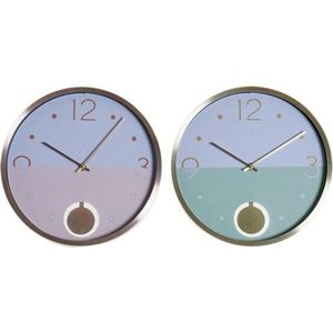 Muurklok DKD Home Decor Slinger (2 pcs)