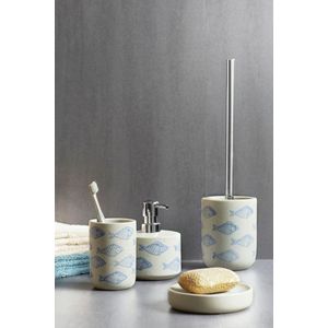 Aquamarin toiletborstelhouder van keramiek in beige - 10 x 40 x 10 cm toilet brush with holder