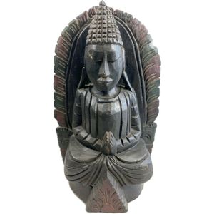 Handgemaakt houten beeld / Houten figuur / Indonesische Buddha
