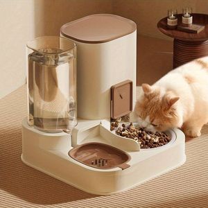 Automatische Kattenvoeder - Hondenvoerbak - Eenvoudige Kattenfontein- En Voerbakset - Kattenfontein - Drinkfontein - Kattenfontein met Voerbak Kat - Automatisch