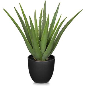 Kunstplant Aloë Vera In Pot - 33 Cm Hoog - Realistische Kunstplant Voor Woonkamer - Slaapkamer - Balkon - Badkamer - Tafeldecoratie - Onderhoudsvrije Kamerplant