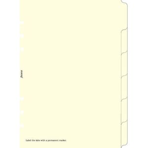 Filofax - vulling A5 - blanco tabbladen - crème