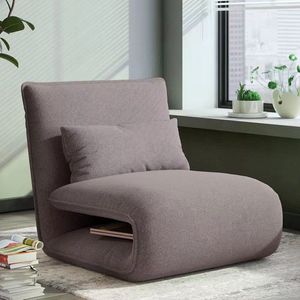 Luxe Slaapfauteuil Bruin - Taupe Uitvouwbaar met kussen - Fauteuil - Ligstoel - Stoelbed �– Bedbankje – Slaapbankje – Logeerbed - logeerstoel - Salon - Slaapkamer - Woonkamer - Babykamer - Trendy