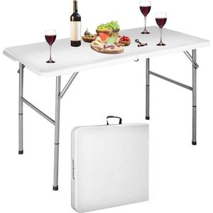 Opvouwbare Campingtafel Outdoortafel Klaptafel 120x60x74cm Wit