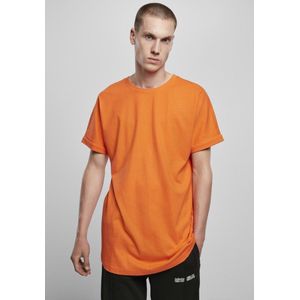 Urban Classics - Long Shaped Turnup Heren T-shirt - 5XL - Oranje