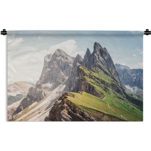 Wandkleed Dolomieten  - Bergtoppen van de Dolomieten in Italië Wandkleed katoen 150x100 cm - Wandtapijt met foto