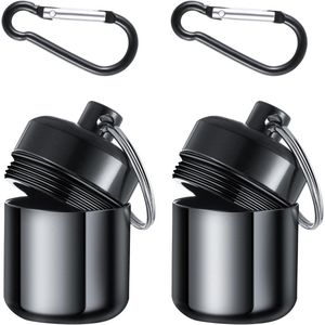 Ear Plug Carrying Case Keychain – Waterproof Metal with Carabiner for Earbuds and Travel Pill Organizer
