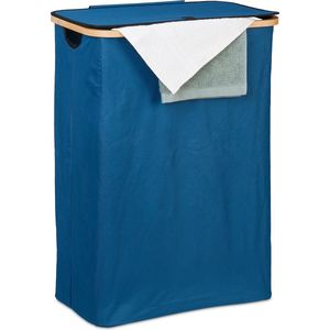 Relaxdays wasmand met deksel - inklapbaar - stoffen wasbox - 105 L - badkamer - draagbaar