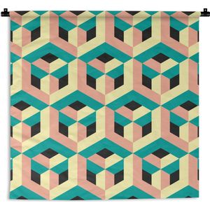 Wandkleed - Wanddoek - 3D - Patronen - Kubus - 180x180 cm - Wandtapijt