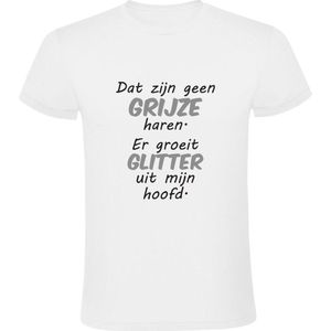 Dat zijn geen grijze haren. Er groeit glitter uit mijn hoofd Heren T-shirt | oud | papa | vader | opa | pensioen