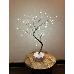 Twinkling Boom tafellamp - Bonsai boom – Zilveren Boompje Verlichting - LED Lamp Boom – Decoratie Lichtboom – Lampjes Boom – LED Tree Nachtlampje – Boompje – Vouwbaar – Valentijn – Kerst – Cadeau voor Haar