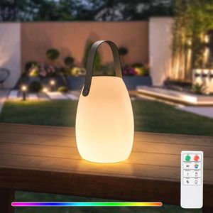 Draadloze Oplaadbare Led-tafellamp met Afstandsbediening - Dimbaar en Waterdicht, 8 Kleuren voor Binnen en Buiten
