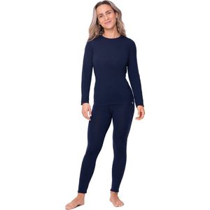 DANISH ENDURANCE Thermo Ondergoed set voor Dames - van Merino Wol - Ademend - Marineblauw - L
