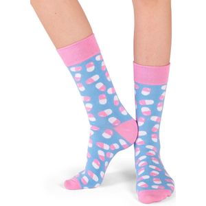 MedSocks - Medicatie - Pillen Sokken Blauw Roze