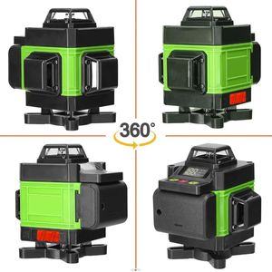 Mercadome® Kruislijnlaser - Lijnlaser - Laserwaterpas - 16 lijnen - Veelzijdig - 3 x 360° laserlijnen - tot 30 meter - Zwart/Groen