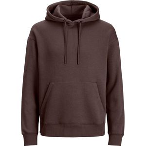 JACK & JONES Star basic sweat hood regular fit - heren hoodie katoenmengsel met capuchon - bruin - Maat: XL