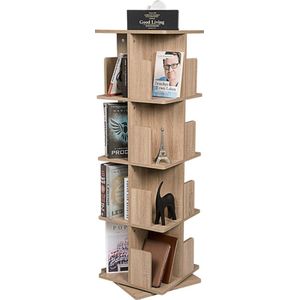 Luxe Draaibare Boekenkast – 4 Lagen – Boekenrek – Boekenplank – Extra Opbergruimte – Voor Slaapkamer & Woonkamer – Stijlvol Design – Hout