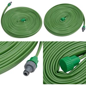 vidaXL Sproeislang 3-pijps PVC 15 m groen - Tuinslang - Tuinslangen - Irrigatieslang - Sproeislang