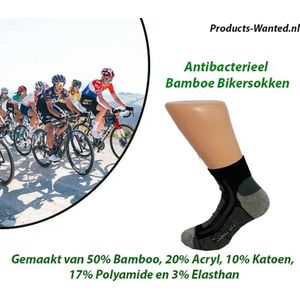 3-Paar Antibacterieel Bamboe Bikersokken 43-45