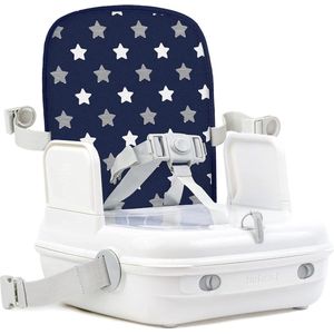 Baby Booster Seat Eettafel Draagbaar Wasbaar Zuigelingenvoeding Hoge Stoel - Gemakkelijk Vouwen Verstelbaar Veiligheidsharnas (Navy Stars)