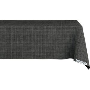 Tafelzeil Tweed Antraciet 140x280cm - Tafelkleed Afwasbaar - Kunststof