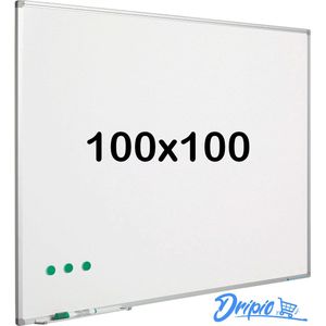 Whiteboard geëmailleerd staal - Wit - Magnetisch - 100x100 cm - Dripio
