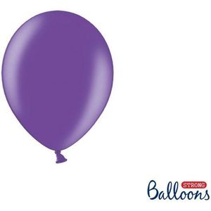 Mini Ballonnen 12cm, Metallic Purple (paars)(1 zakje met 100 stuks)