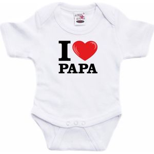 Wit I love Papa rompertje baby - Babykleding 56