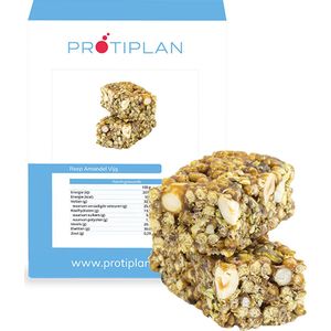 Protiplan | Reep Amandel Vijg | 7 x 45 gram | Eiwitrepen | Koolhydraatarme sportvoeding | Afslanken met Proteïne repen