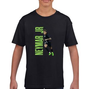 Neymar Jr - Da silva - PSG-Kinder shirt met tekst- Kinder T-Shirt - Zwart shirt - Neymar in groen- Maat 146 - T-Shirt leeftijd 11 tot 12 jaar - Grappige teksten - Cadeau - Shirt cadeau - Voetbal - verjaardag -