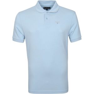 Barbour - Basic Pique Polo Lichtblauw - Modern-fit - Heren Poloshirt Maat L