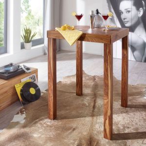 Bistrotafel - Hardhout Bartisch Sheesham - Landelijke Stijl - Vierkante Houten Bistrotafel - Donkerbruin - 80 x 80 x 110 cm