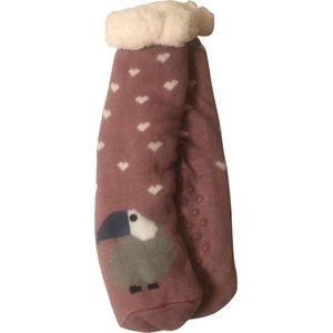 Premium Kwaliteit Thermo Fleece Sokken - Gevoerde Huissokken - One Size - Unisex - Paars