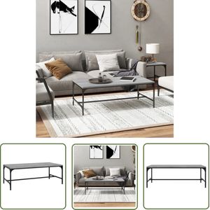 The Living Store Salontafel 80x50x35 cm bewerkt hout grijs sonoma - Salontafel - Grijze Salontafel - Houten Salontafel - Industrieel Meubilair - Bijzettafel