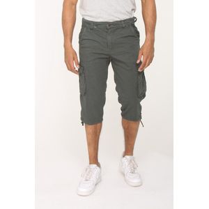 Kaki driekwart broek met zakken - Heren - maat 38 (omtrek 102cm)