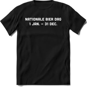 Nationale Bier Dag T-Shirt | Unisex Kleding | Dames - Heren Feest shirt | Drank | Grappig Verjaardag Cadeau tekst | - Zwart - L