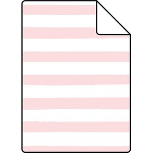 Proefstaal ESTAhome behang geschilderde strepen licht roze en wit - 26,5 x 21 cm - 138969-S
