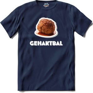 Gehaktbal - grappig verjaardag kleding cadeau - eten teksten - T-Shirt - Heren - Navy Blue - Maat 4XL