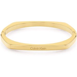 Calvin Klein CJ35000556 Dames Armband - Bangle - Sieraad - Staal - Goudkleurig - 5 mm breed - 60 mm lang