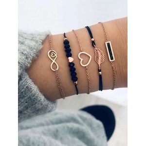 Fashion Jewelry–Romantisch Cadeau-5-delig Feestpakket met armbanden–Geschenkdoos – Geschenkset - Vriendin- mama – Verjaardag - Jubileum-Valentijnsdag,-Moederdag-Kerstmis - Valentijnsdag - koppels – Love you - Valentijn cadeautje voor haar box