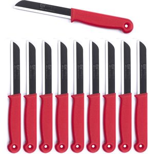 Solingen Schilmesje - RVS Glad - 18,5 cm met ""Blade Cover"" - Rood - 500 Stuks