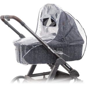 Regenhoes / Regenscherm voor Kinderwagen / Wandelwagen met Reiswieg (passend op Joolz, Quinny, Bugaboo e.d.) met Optimale Ventilatie, Kijkvenster, Waterdicht en Duurzaam, PVC vrij