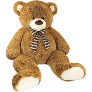 BRUBAKER XXL Teddybeer 150 cm Groot - Bruin - Knuffel Pluche - Knuffelbeer
