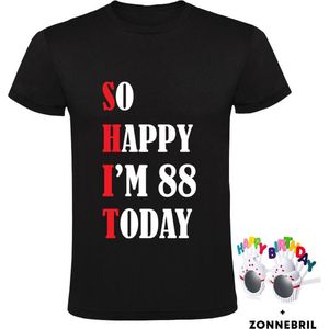 So Happy I'm 88 Today Heren T-shirt met leuke zonnebril - shit - feest - verjaardag - cadeau - verjaardagscadeau - 88 jaar