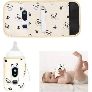 Draagbare Flesverwarmer voor Baby's met LCD-Display – USB Babyvoedingwarmer met 21 Temperatuurinstellingen voor Reizen